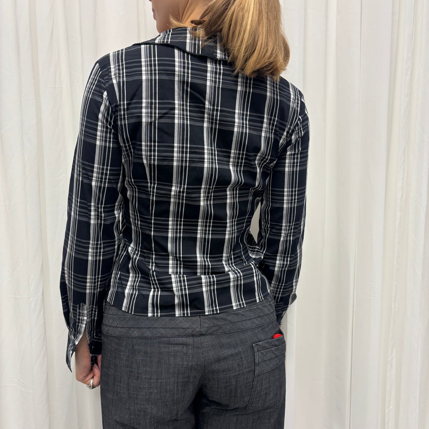 Plaid Ruffle Blouse