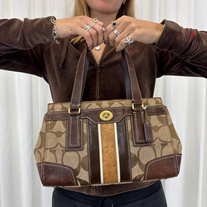 Coach Signature Stripe Satchel