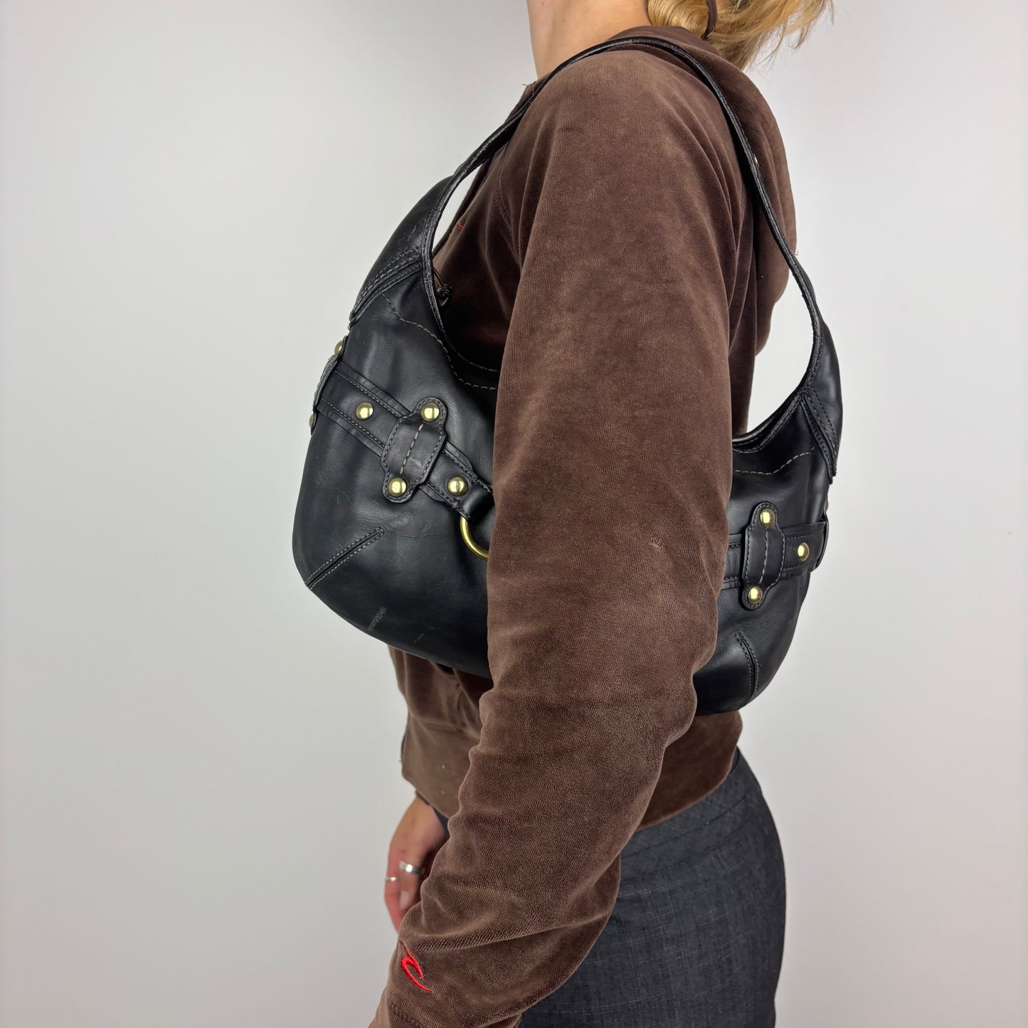 Coach Ergo Belted Hobo Bag in Black Leather *Rare*