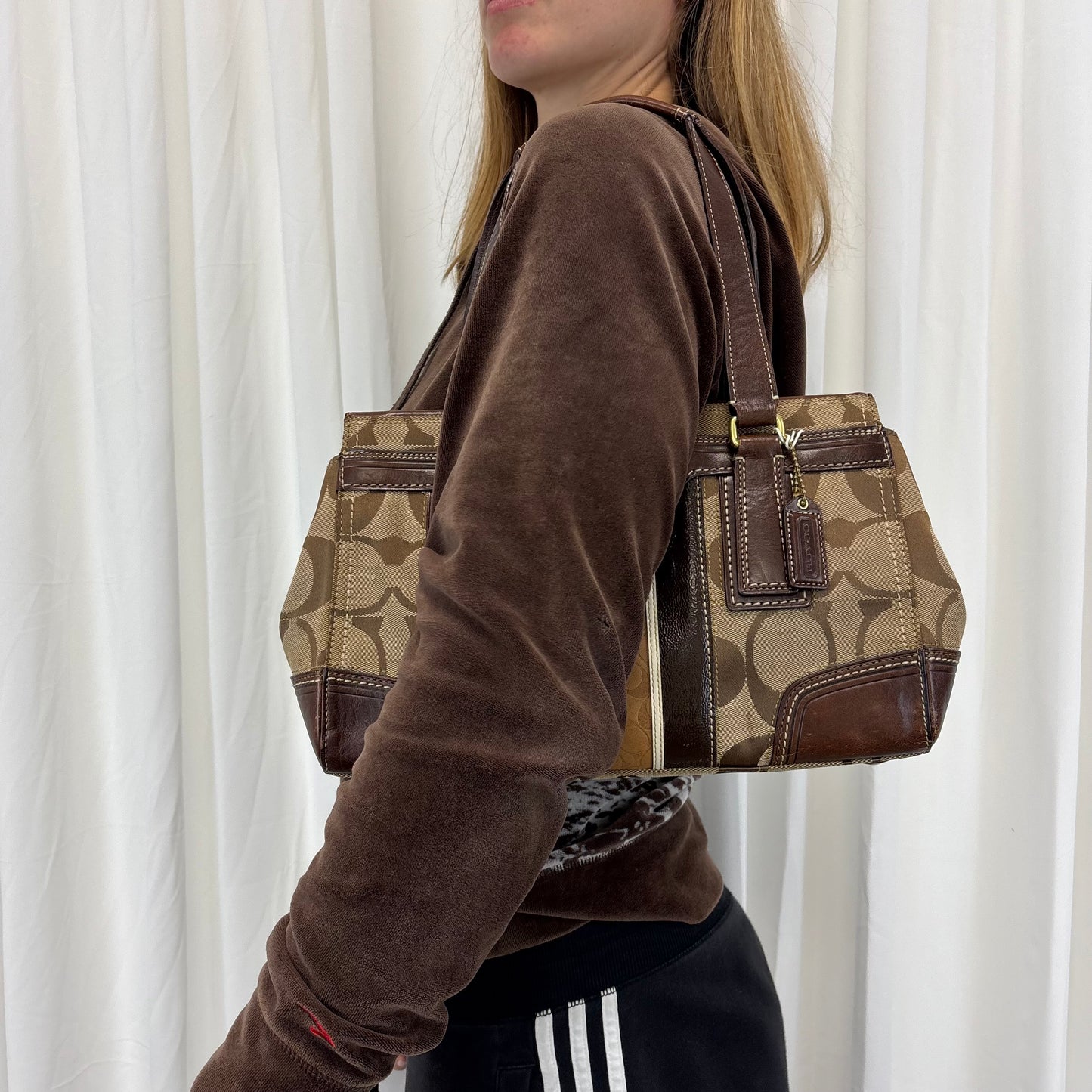 Coach Signature Stripe Satchel