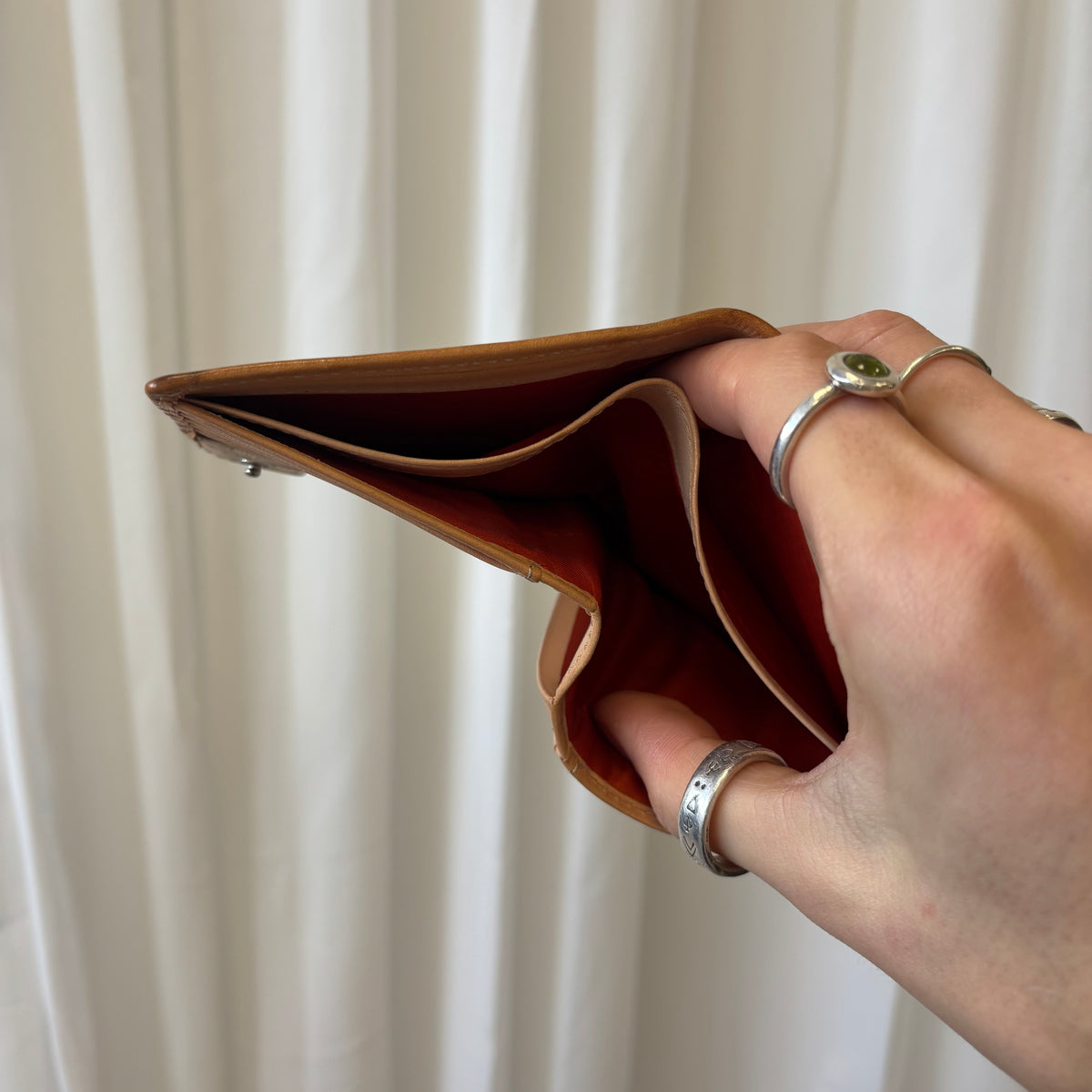 Coach Signature Tan Trifold Wallet