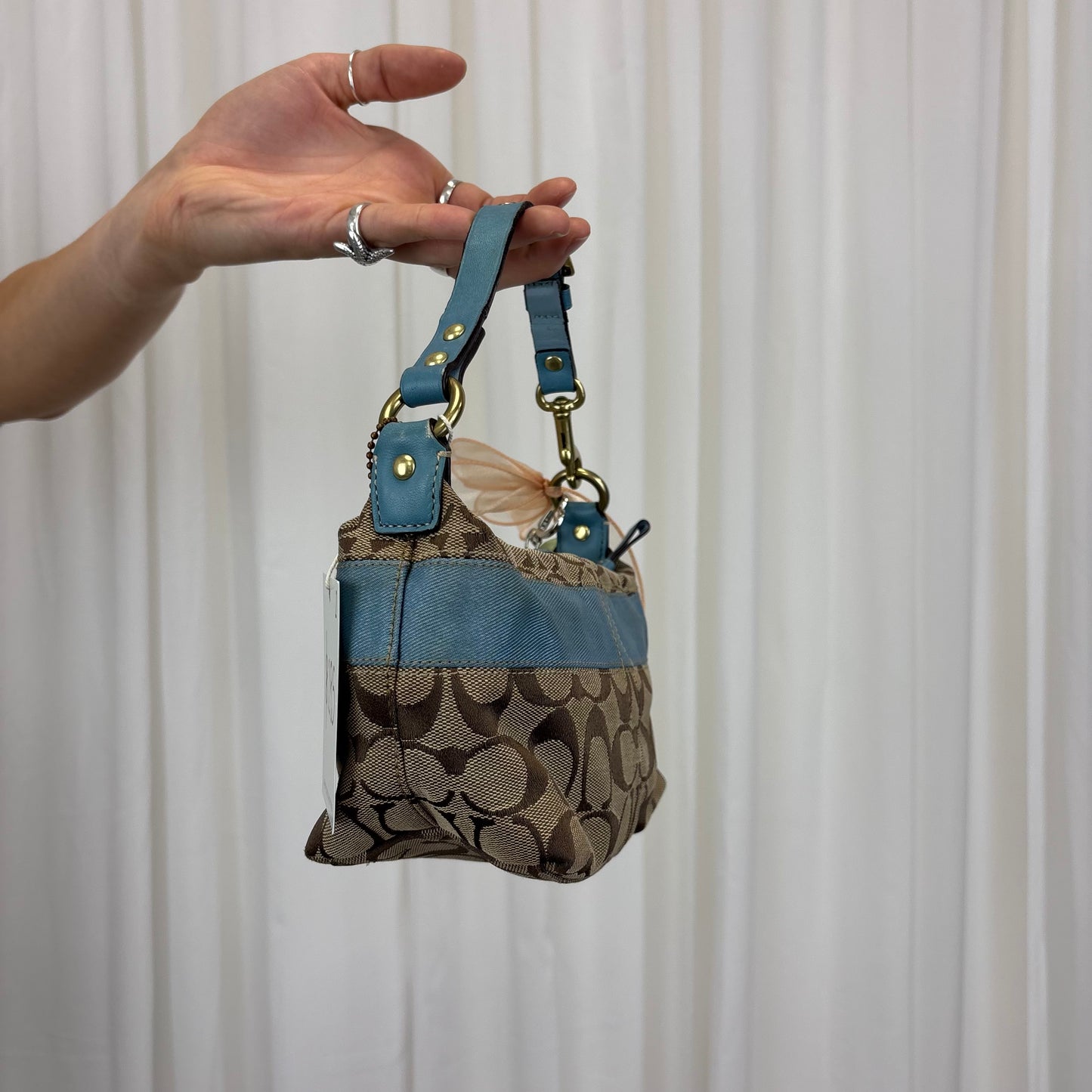 Coach Signature East West Blue Mini Bag