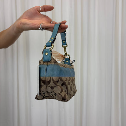 Coach Signature East West Blue Mini Bag