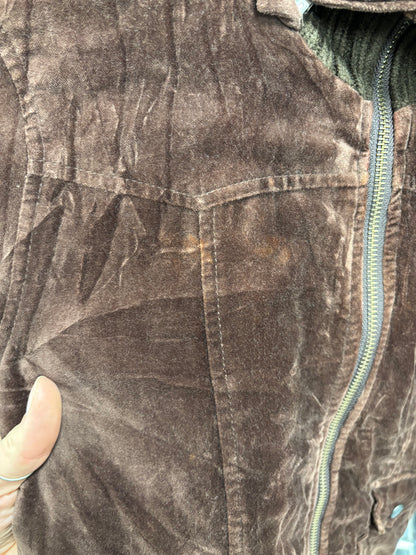 Velour Zip Up with Fur Hood