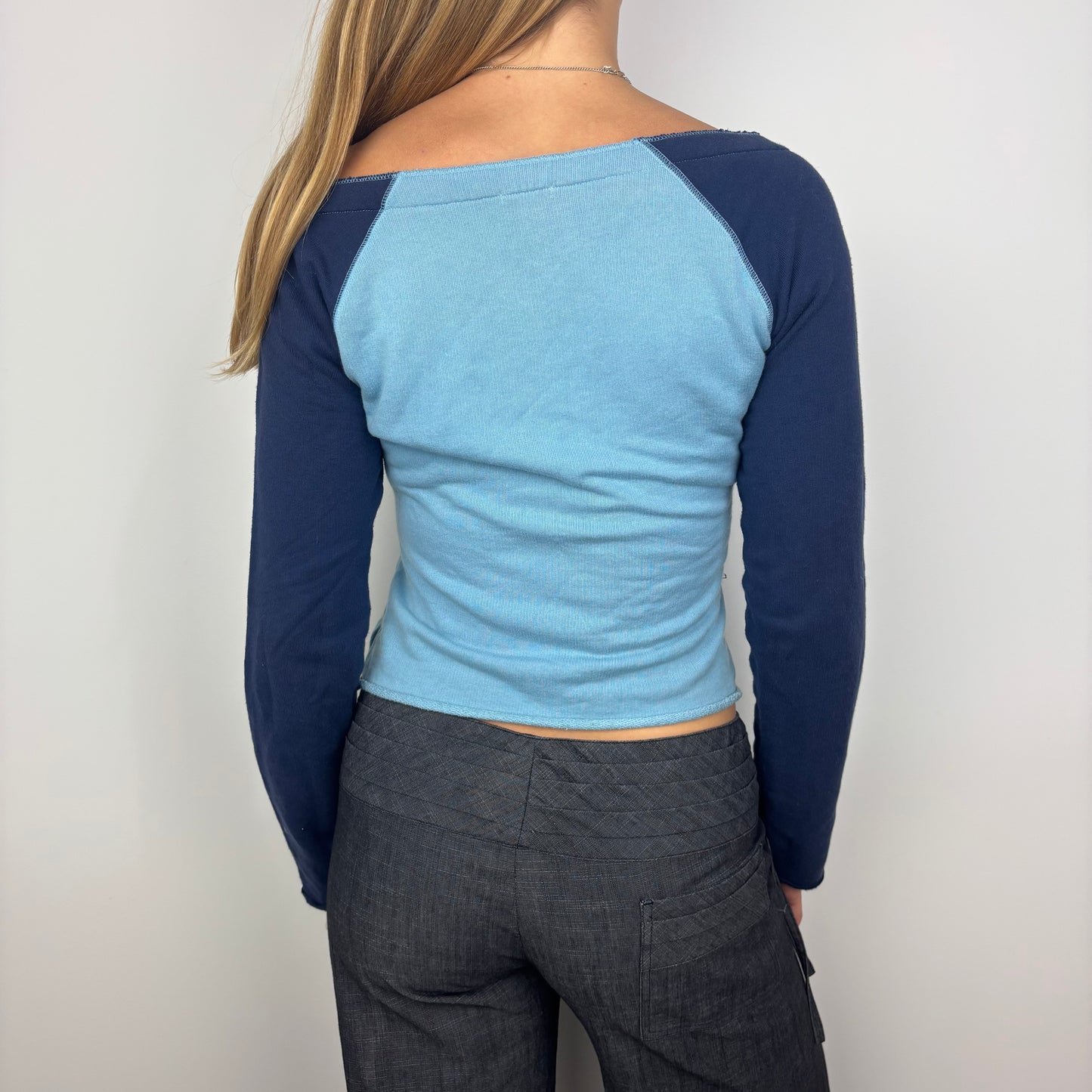 Off the Shoulder Blue Sweater