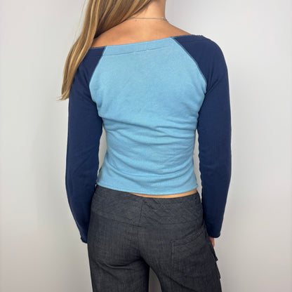 Off the Shoulder Blue Sweater