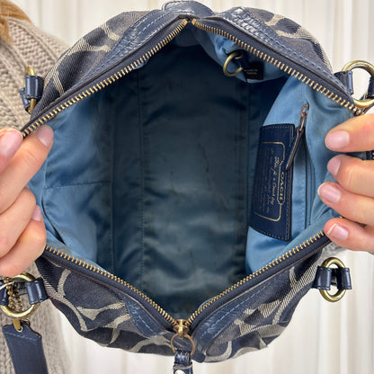 Coach Signature Denim Boston Bag