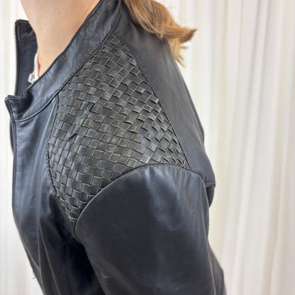 Italian Woven Leather Jacket | Size S-M