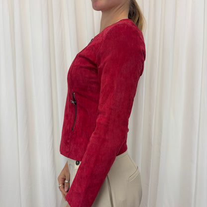 Red Suede Leather Jacket