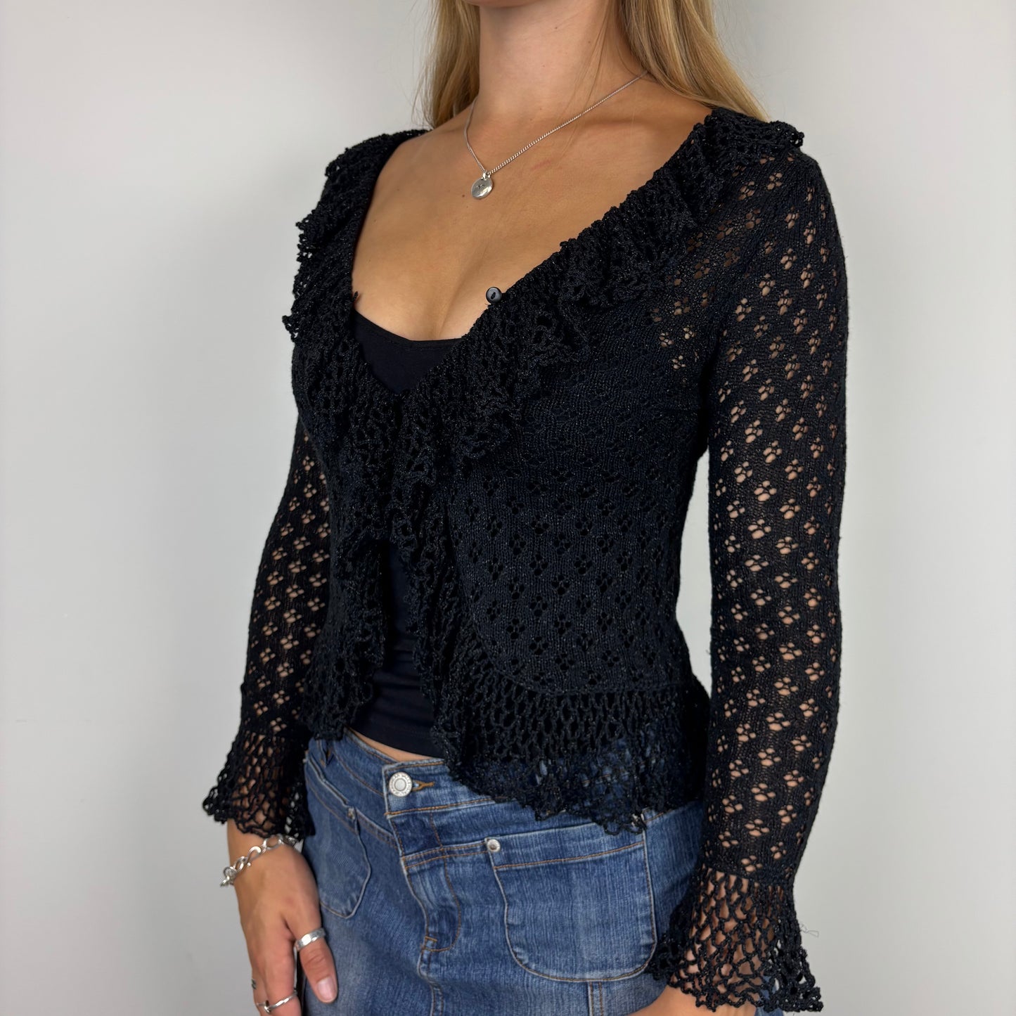 Glittery Crochet Cardigan | Size XS-S