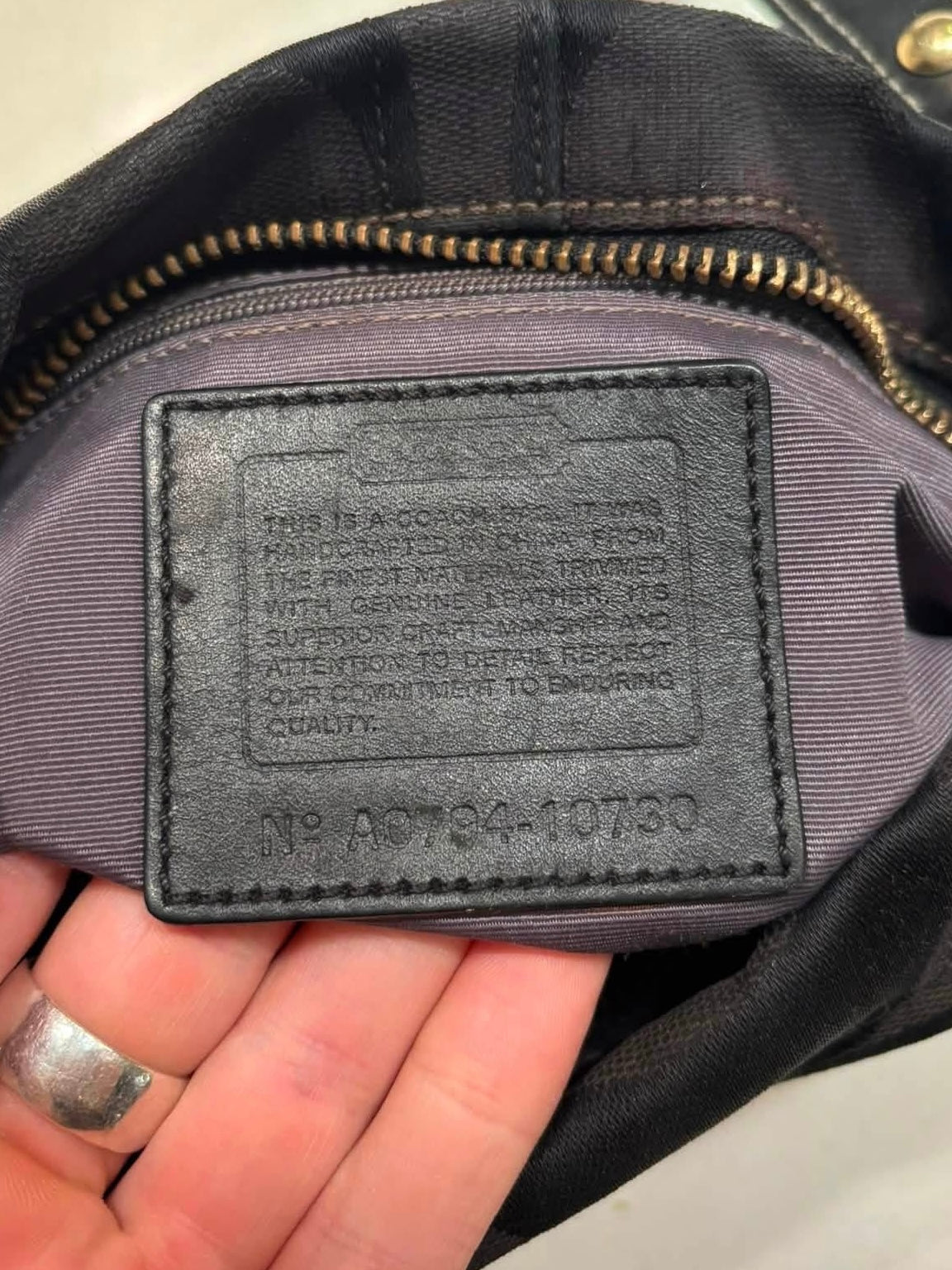 Coach Signature Mini Carly Black Bag