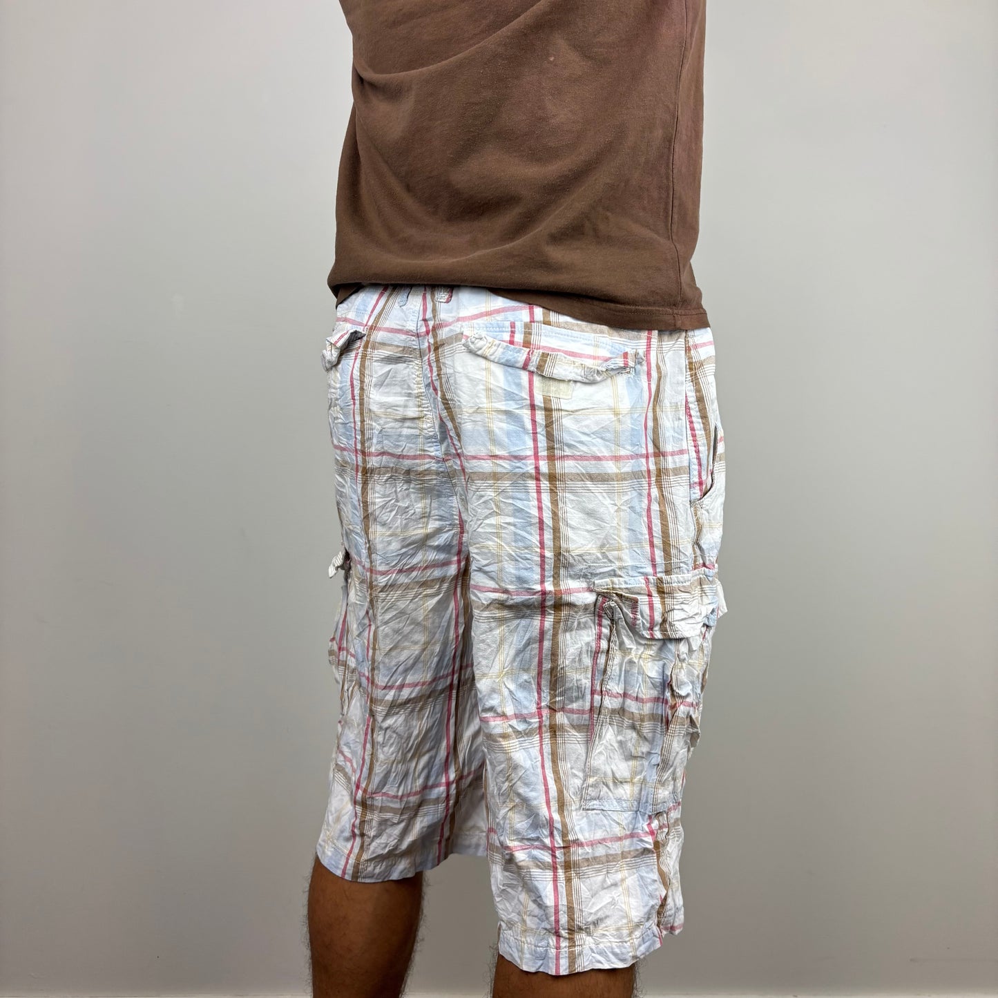Multi Coloured Plaid Cargos Adjustable Waist | Size XS-XL