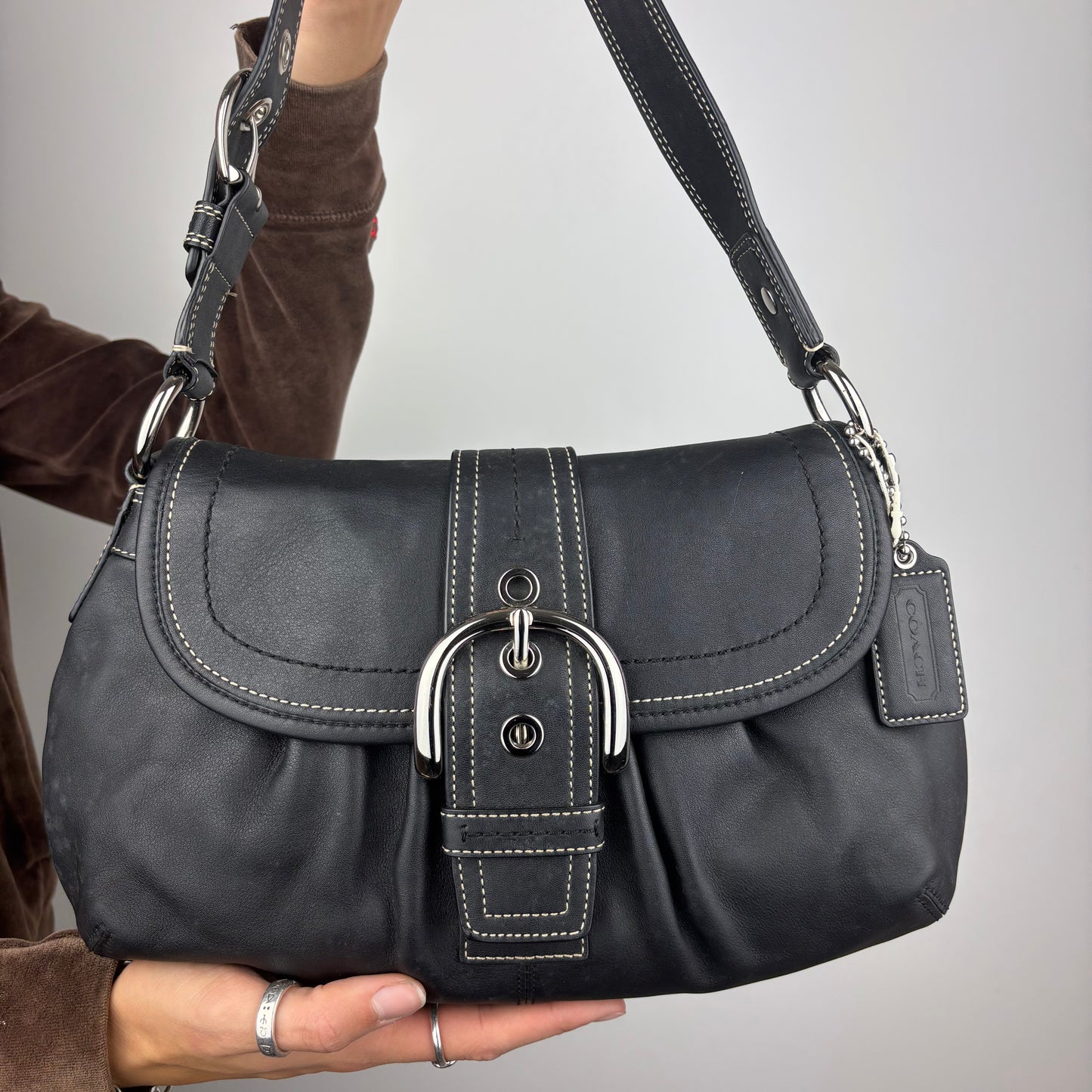 Coach Leather Pleated Soho Bag