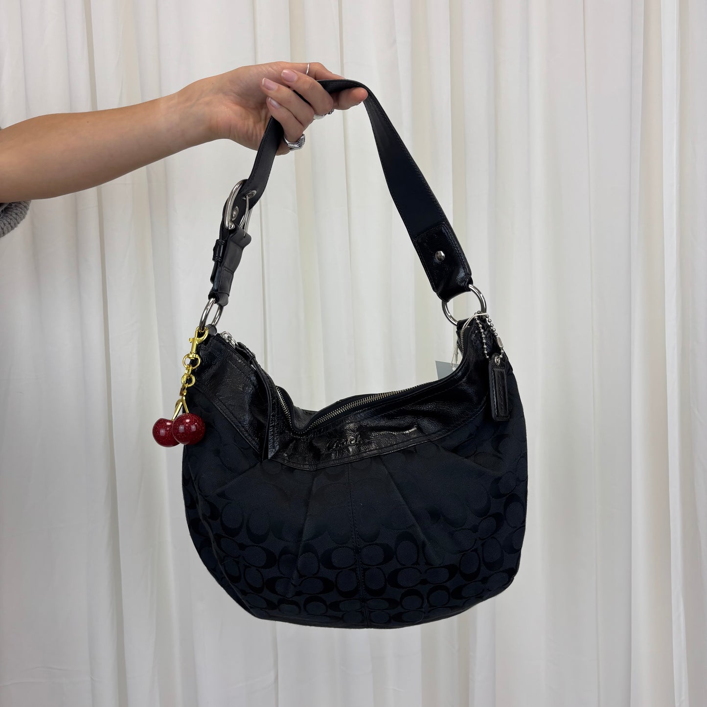 Coach Signature Large Hobo Bag Black