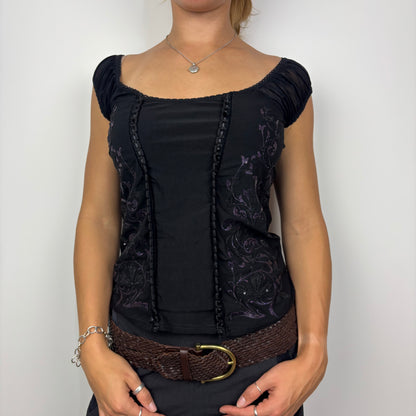 Cap Sleeve Top with Beaded Details