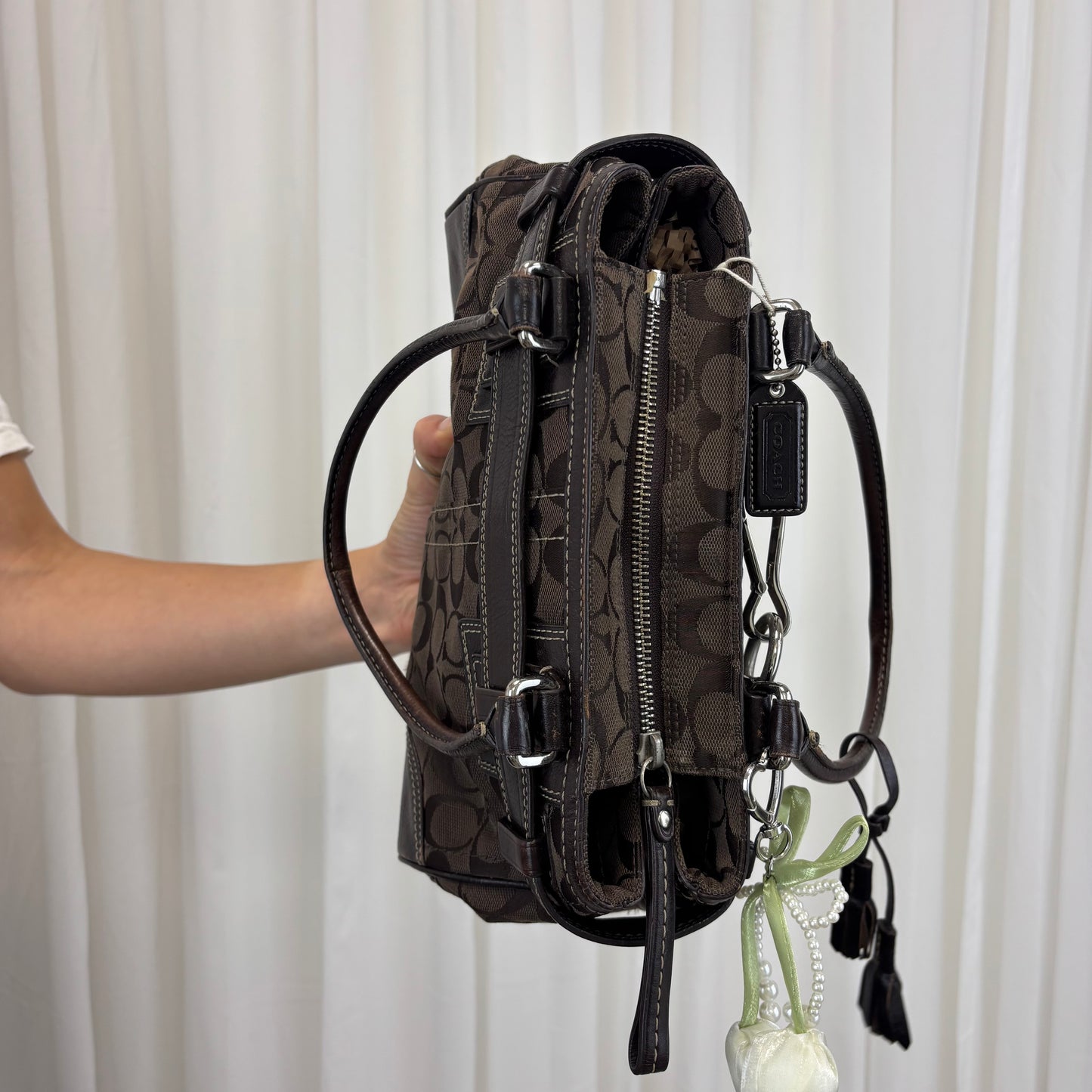 Coach Hamptons Mini Brown Satchel Bag