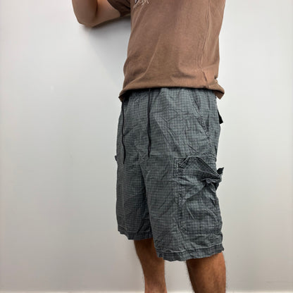 Izod Grey Checkered Cargos Adjustable Waist | Size XS-L