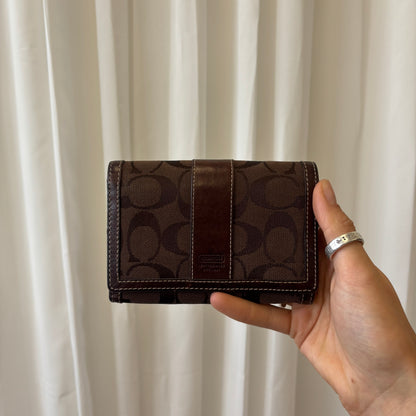 Coach Signature Brown Bifold Wallet