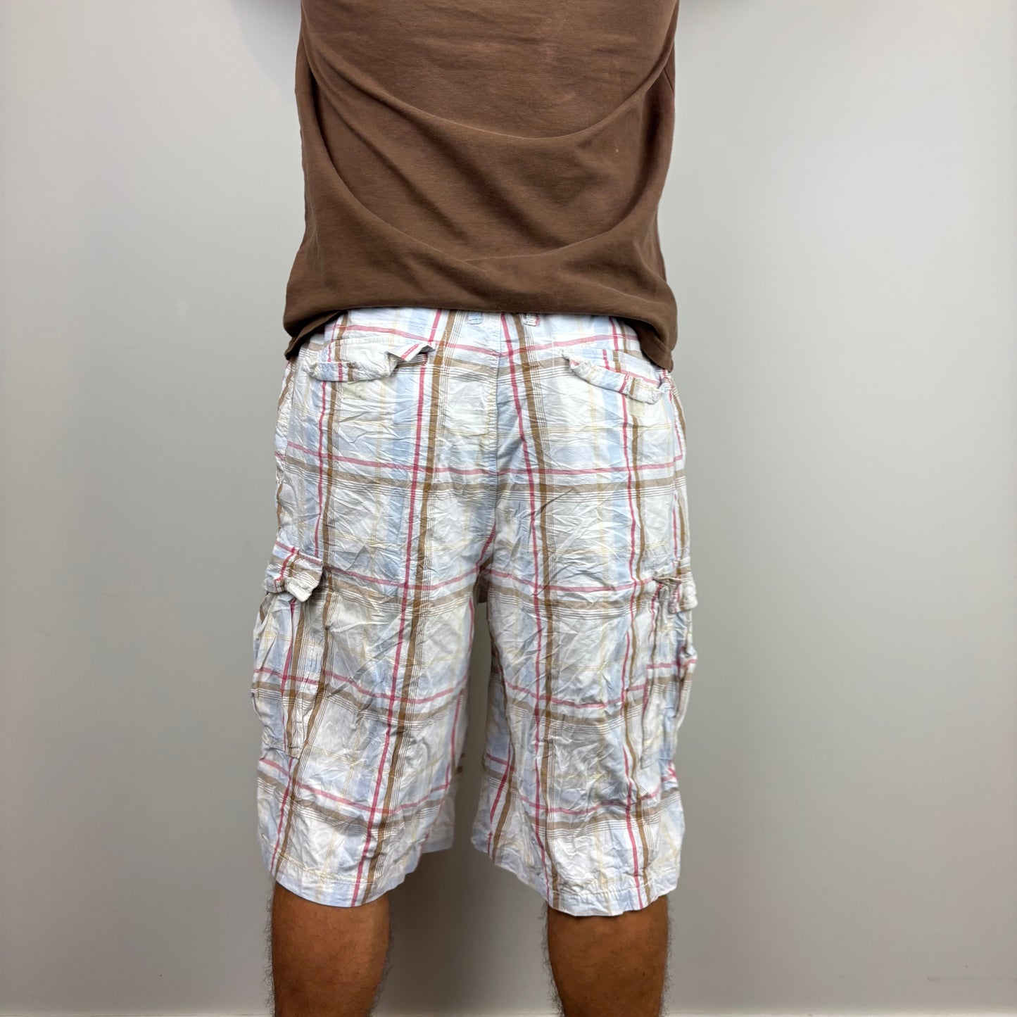 Multi Coloured Plaid Cargos Adjustable Waist | Size XS-XL