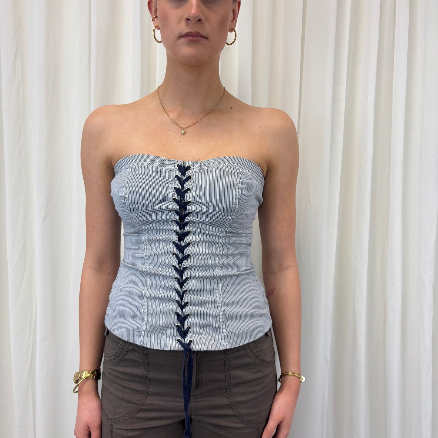 Y2K Pinstripe Euro Corset