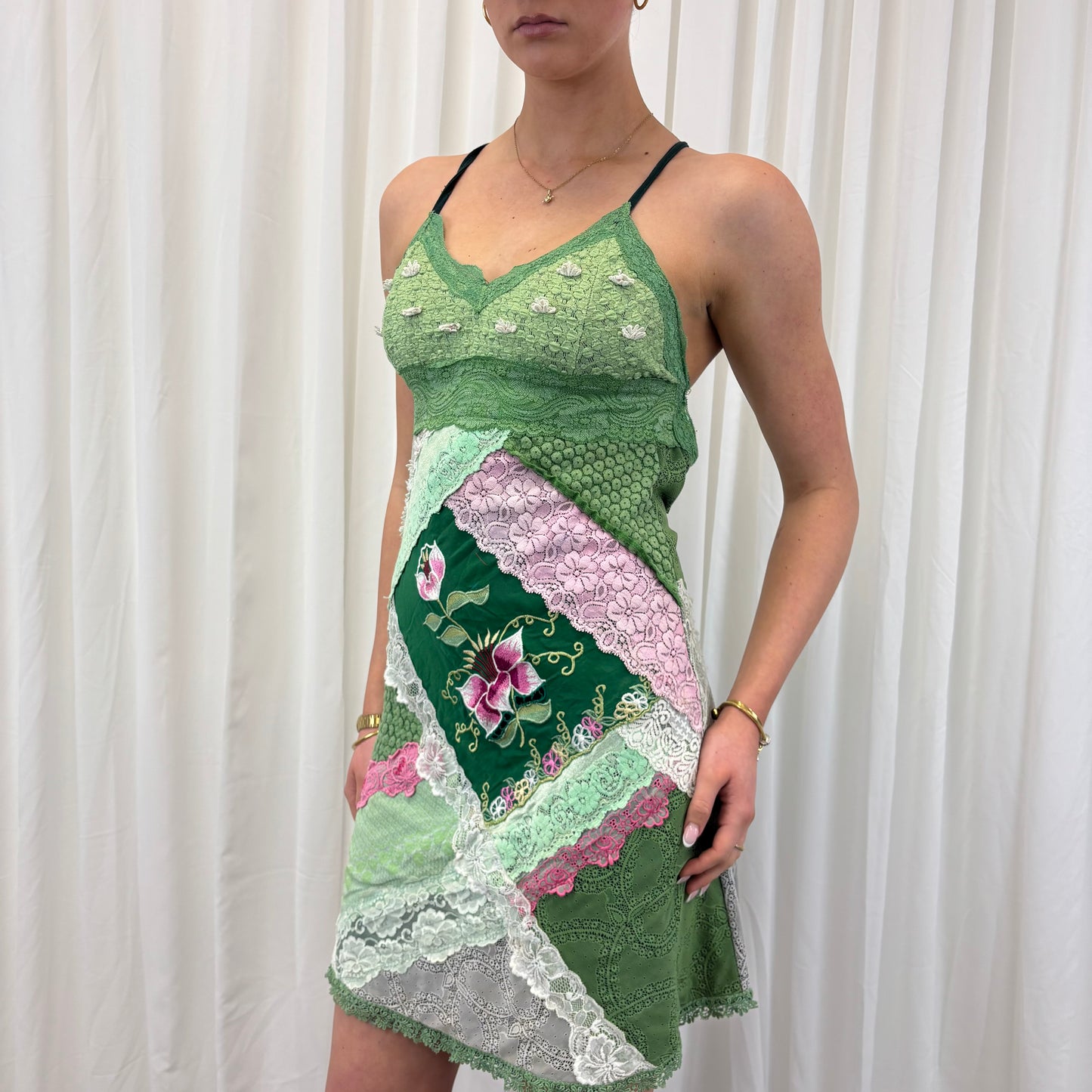 Insane Open Back Patchwork Dress