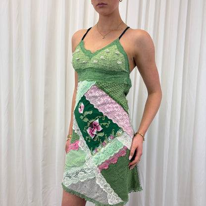 Insane Open Back Patchwork Dress