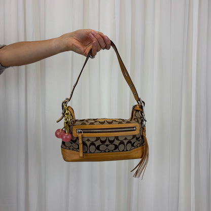 Coach Signature East West Shoulder Bag in Tan