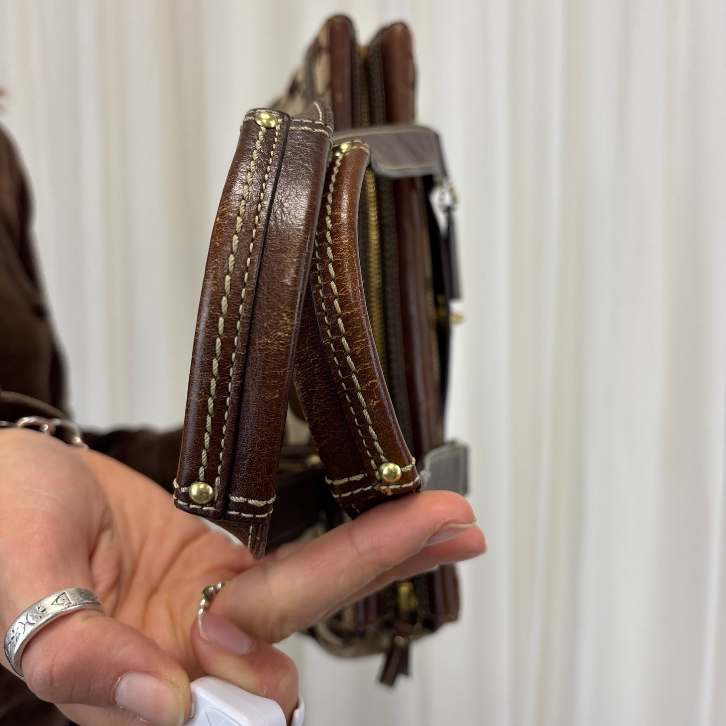 Coach Signature Stripe Satchel
