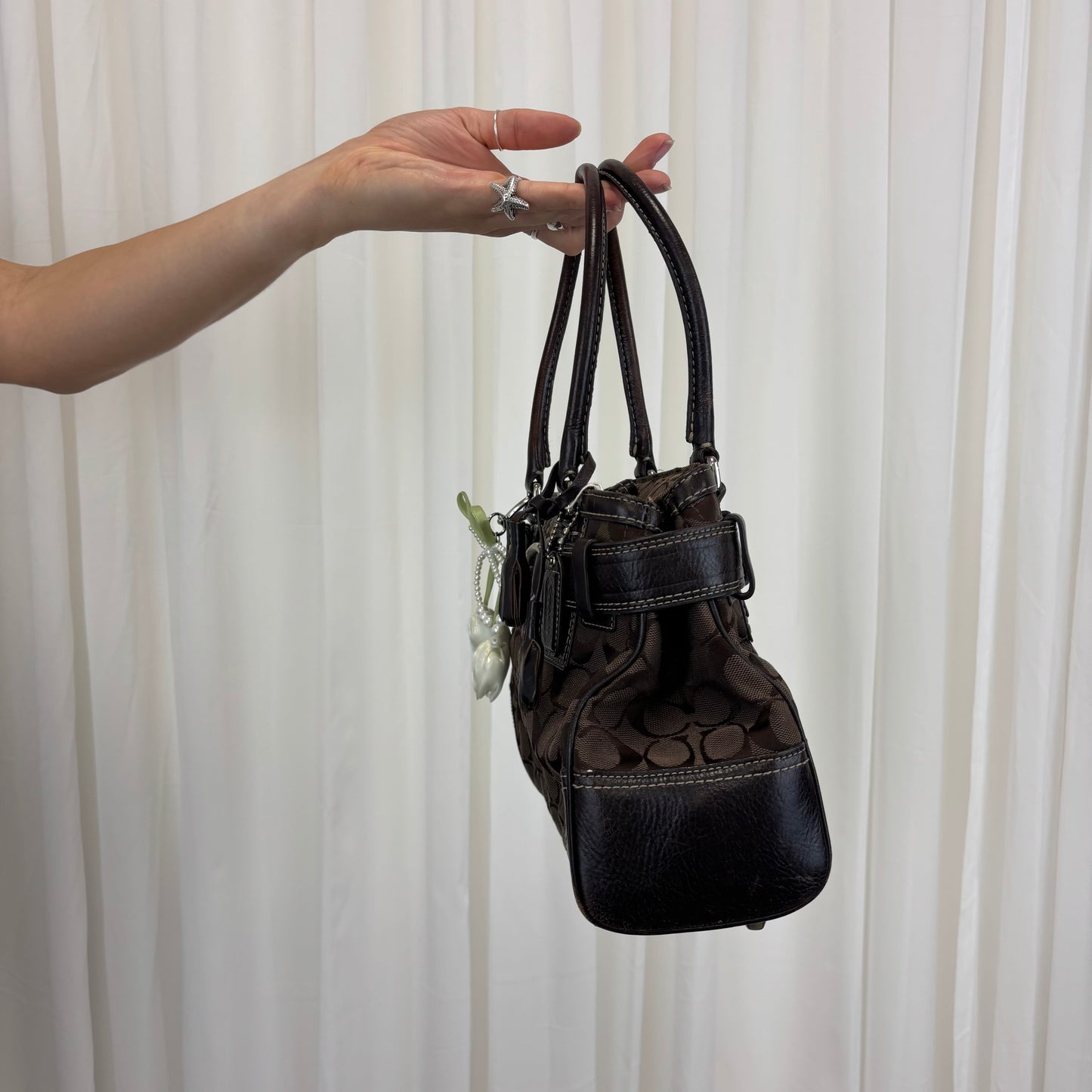 Coach Hamptons Mini Brown Satchel Bag