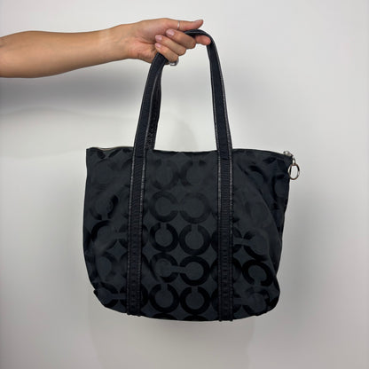 Coach Poppy Op Art Glam Tote Bag in Black