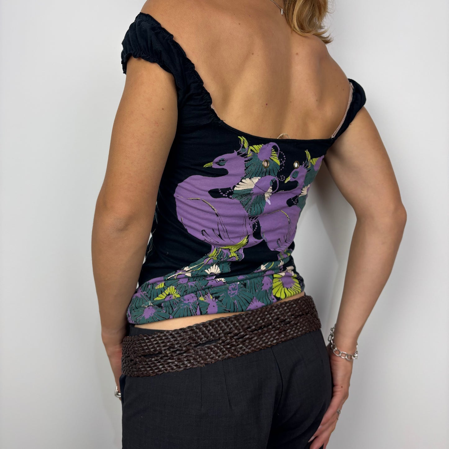 Burn'n'Violet off the Shoulder Top