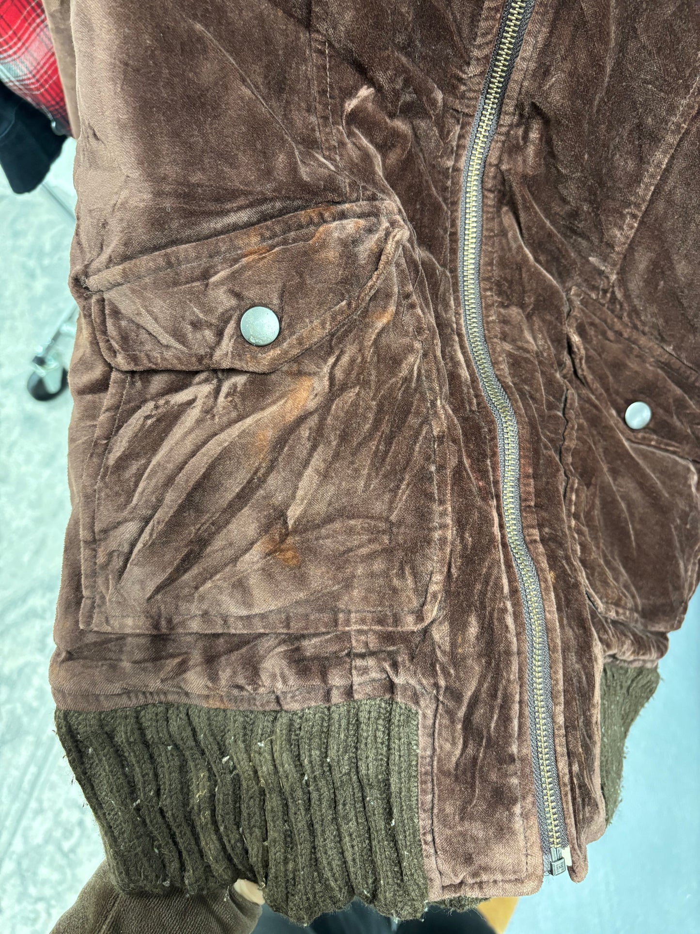 Velour Zip Up with Fur Hood