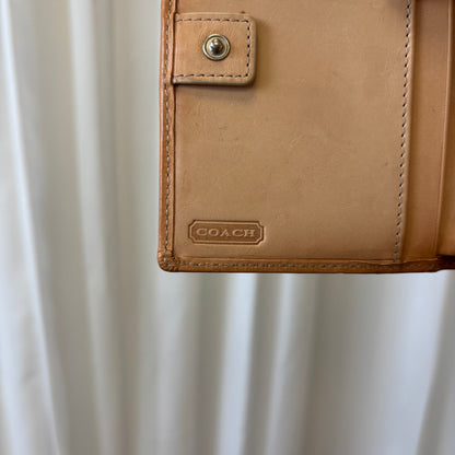 Coach Signature Tan Trifold Wallet