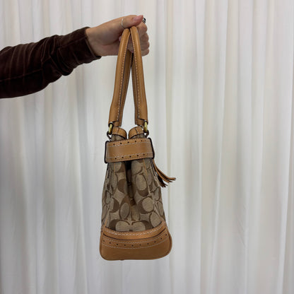 Coach Signature Medium Hamptons Satchel Bag