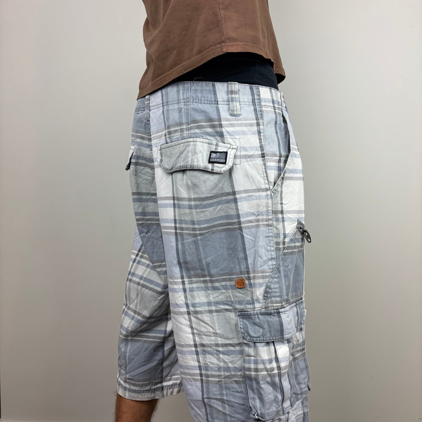 Crazy Southpole Cargo Plaid Shorts | Size 38