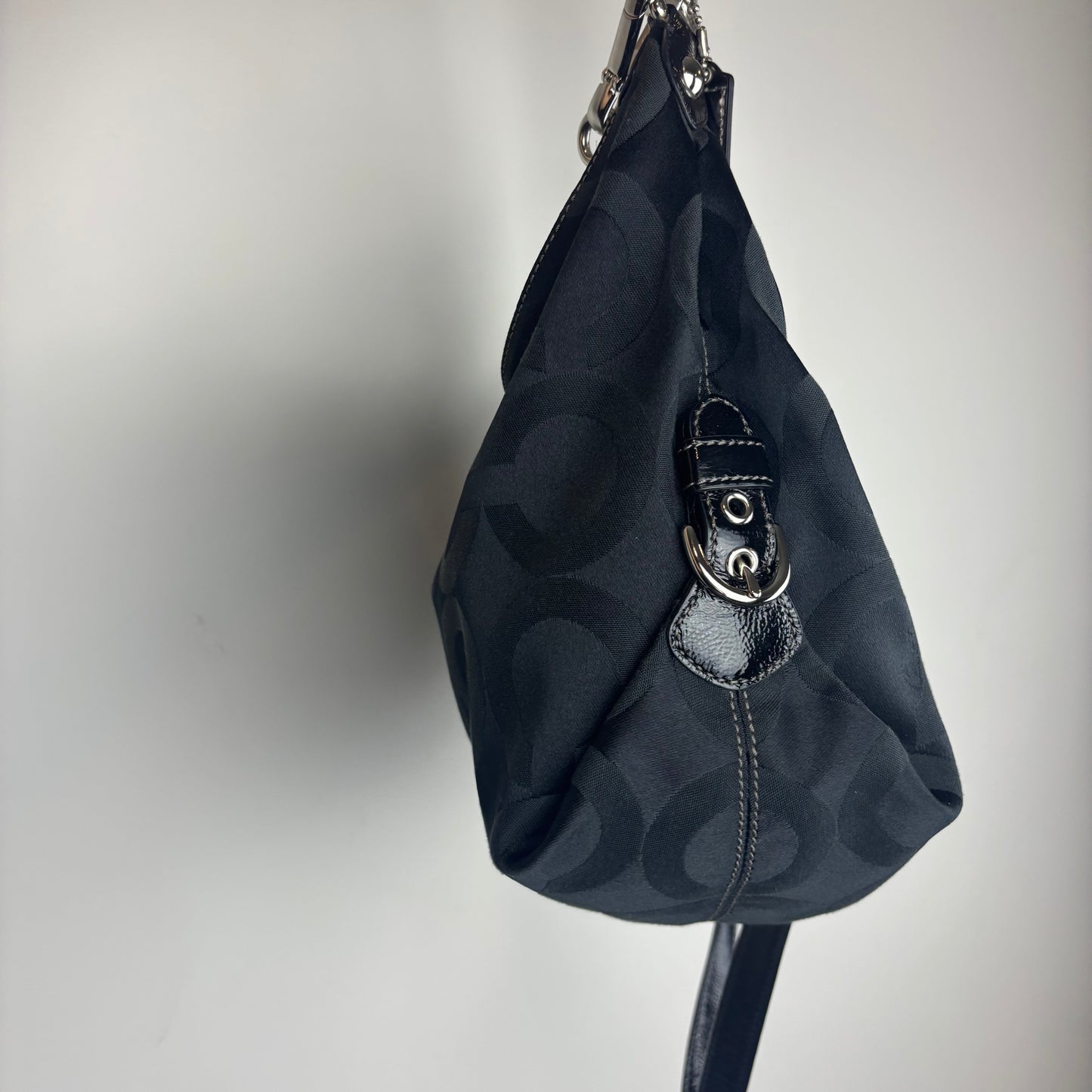 Coach Madison Black Canvas 2way Shoulder Bag