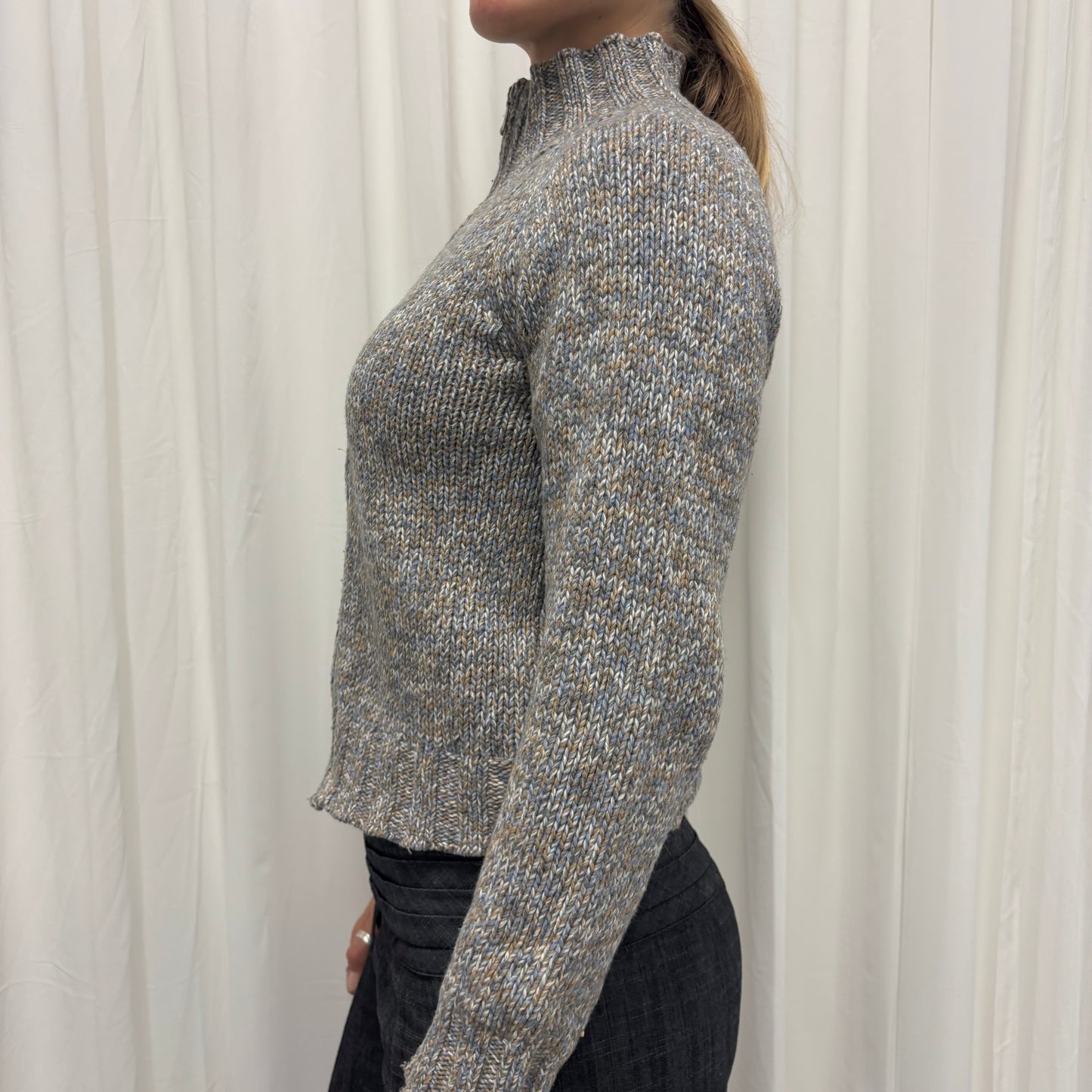 Multicoloured Knit Two-Way Zip