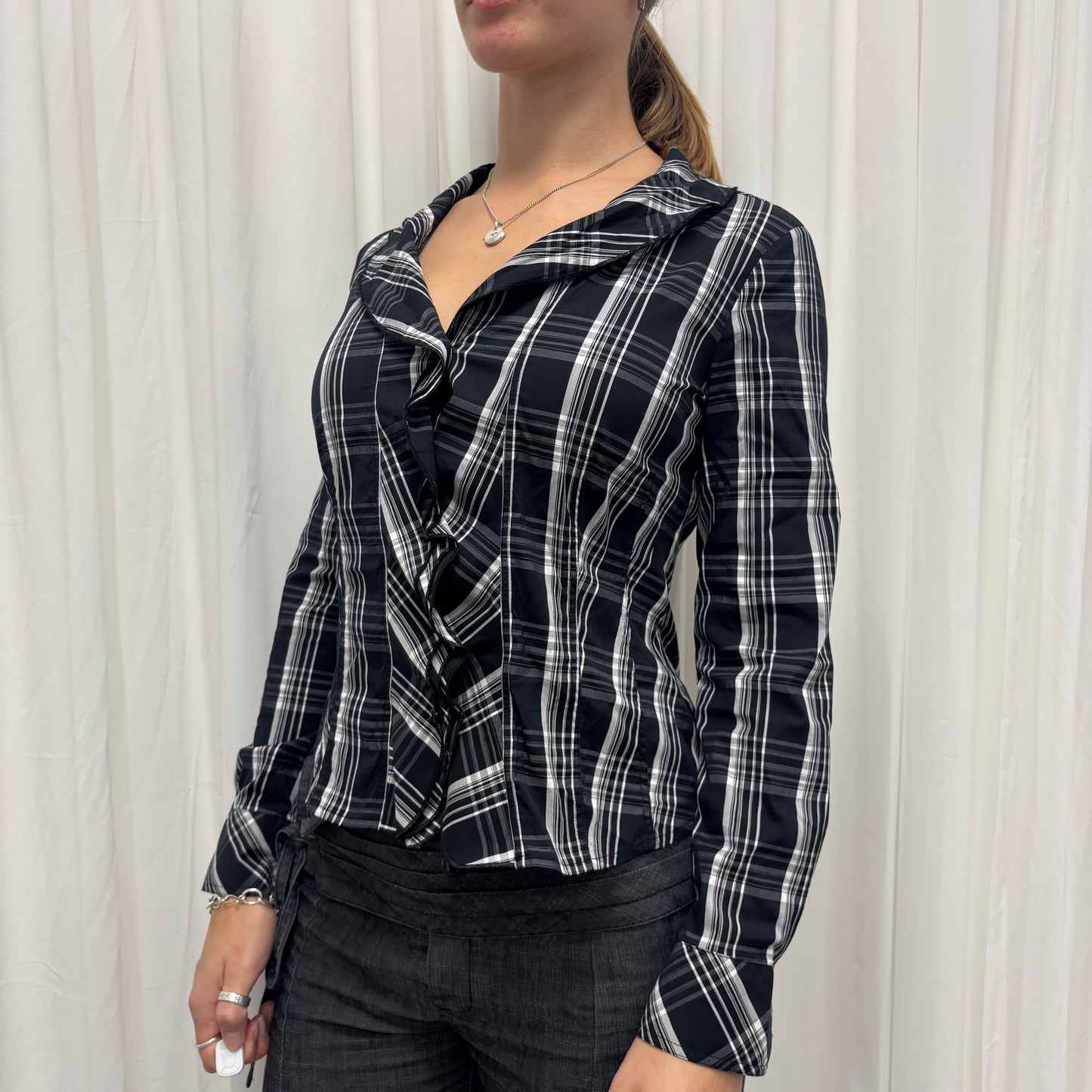 Plaid Ruffle Blouse
