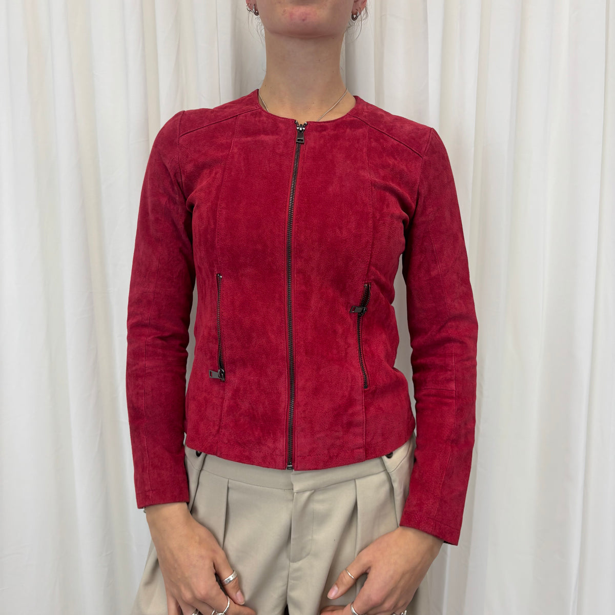 Red Suede Leather Jacket