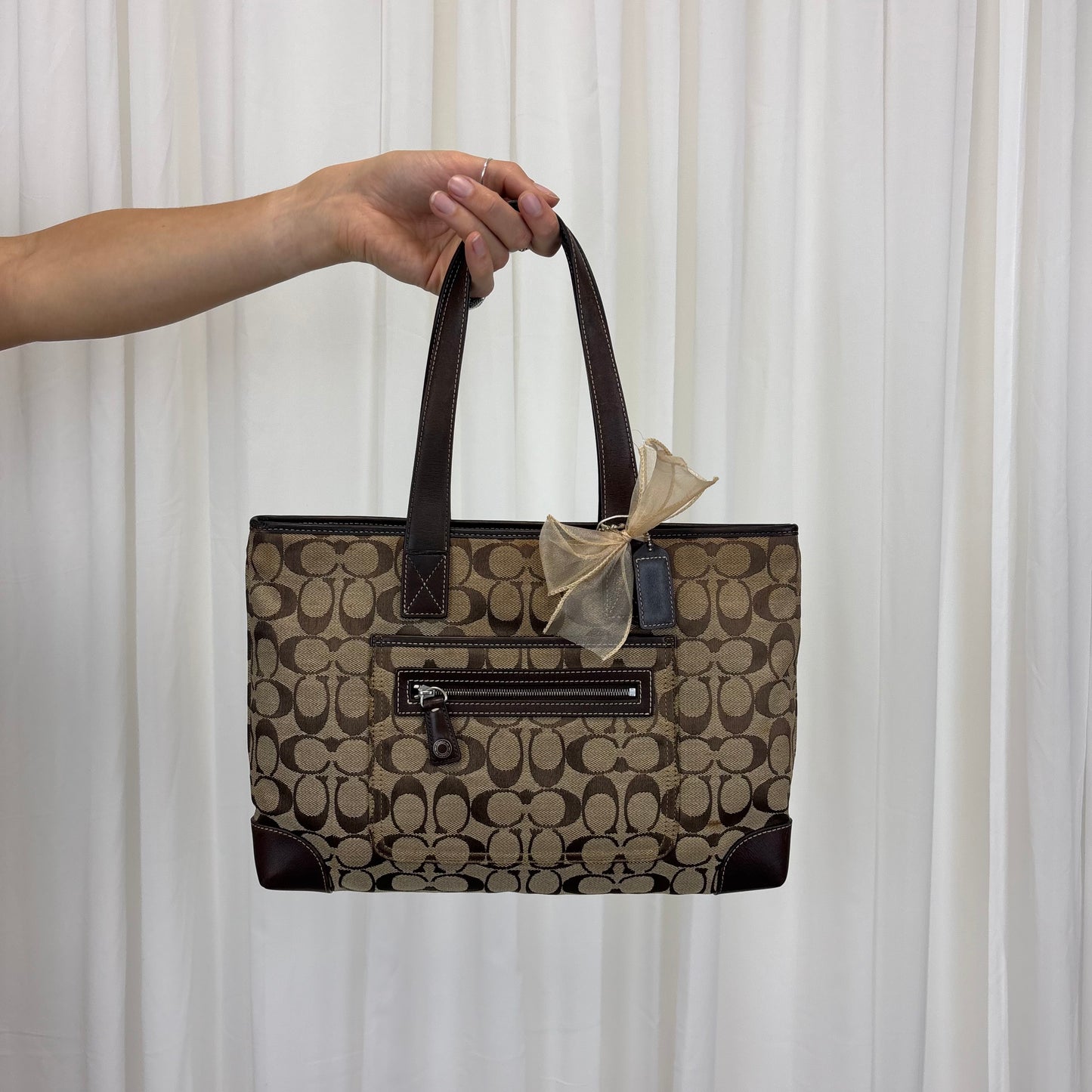 Coach Signature Mini Zip Tote Bag