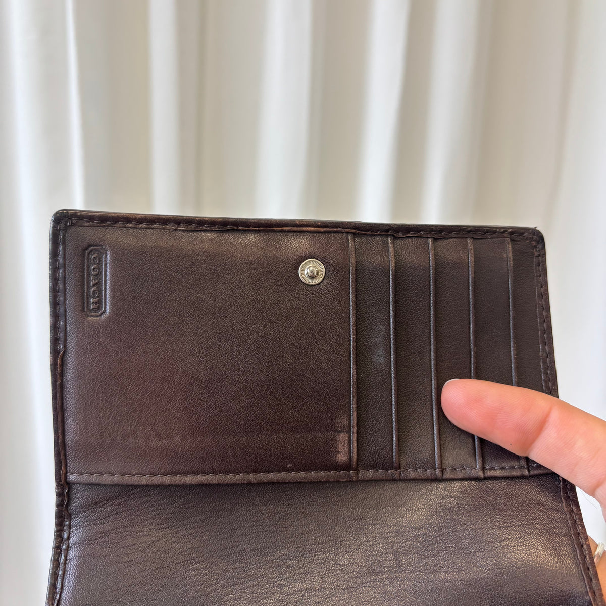 Coach Signature Brown Bifold Wallet