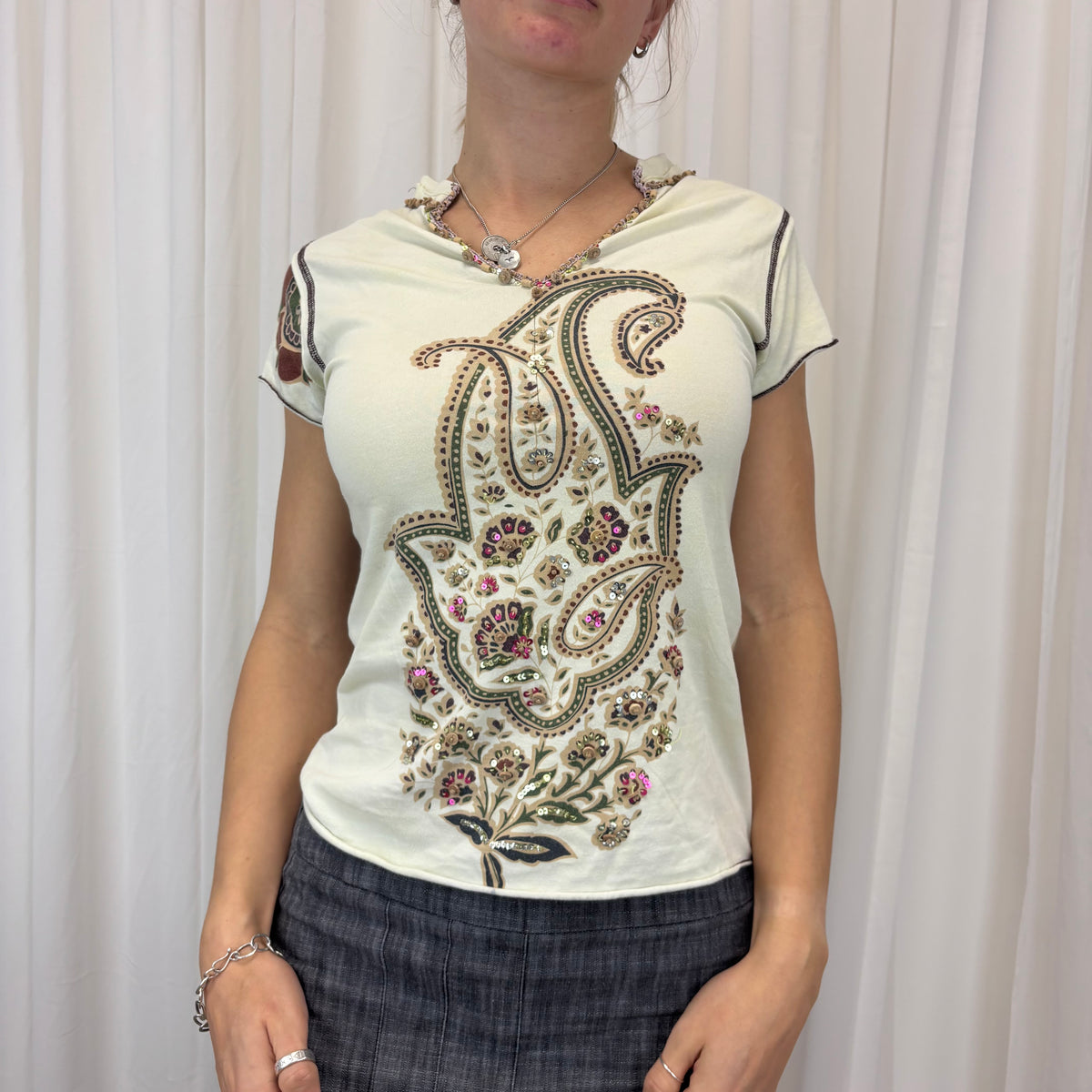 Sequin Fairy Baby Tee | Size L