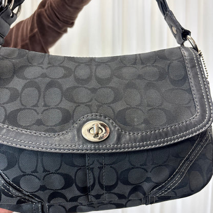 Coach Signature Chelsea Flap Black Bag