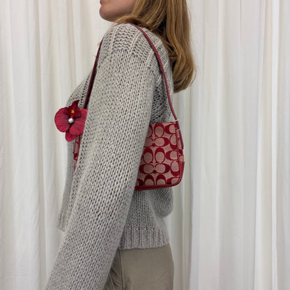 Coach Signature Red Demi Shoulder Bag