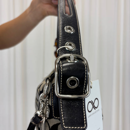 Coach Signature East West Shoulder Bag Black/Grey