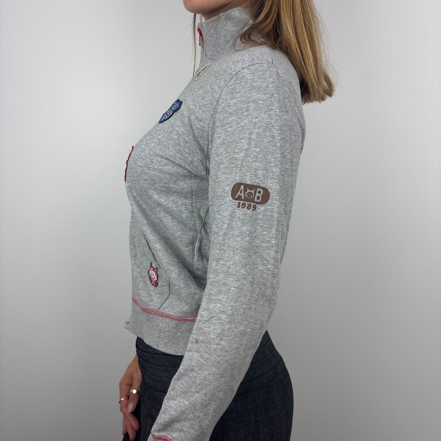 Angel Blue Patchwork Zip-up