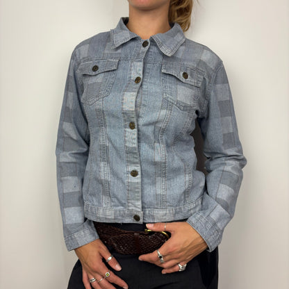 Checkered Denim Jacket