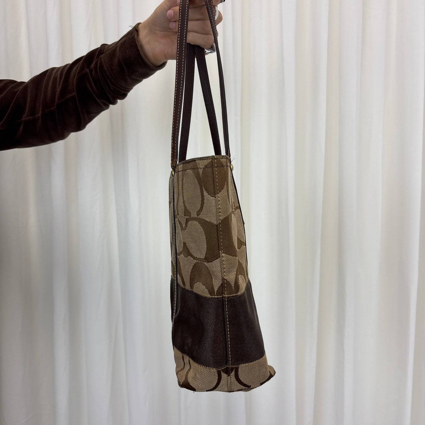 Coach Signature Stripe Tote Bag