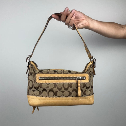 Coach Signature East West Tan Shoulder Bag