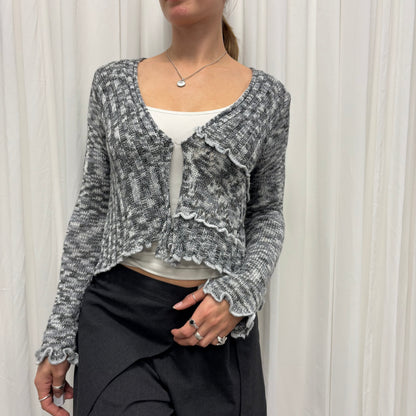 2000s Lettuce Hem Cardigan